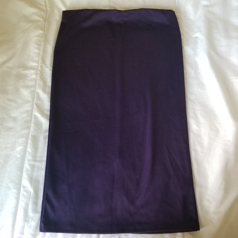 Purple pull on pencil skirt